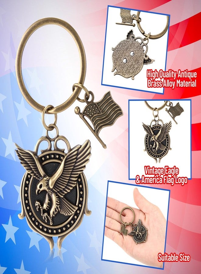 Equsion 12 Pcs Eagle Keychains with American Flag Pendents Veterans Day Gifts Bulk Patriotic Memorial Gifts Decorations for Women Men Family, Friends, Colleagues - Image 3