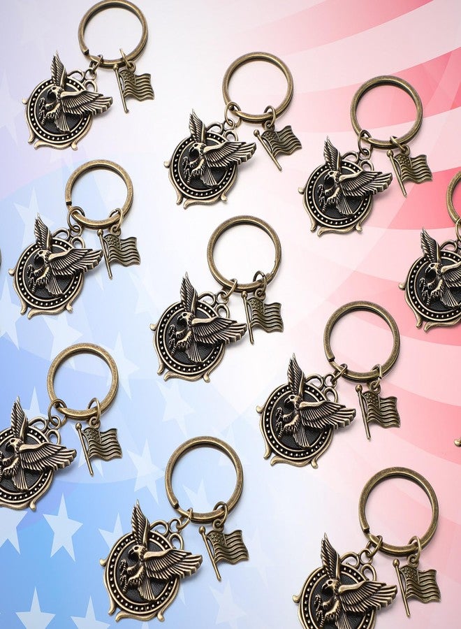 Equsion 12 Pcs Eagle Keychains with American Flag Pendents Veterans Day Gifts Bulk Patriotic Memorial Gifts Decorations for Women Men Family, Friends, Colleagues - Image 4