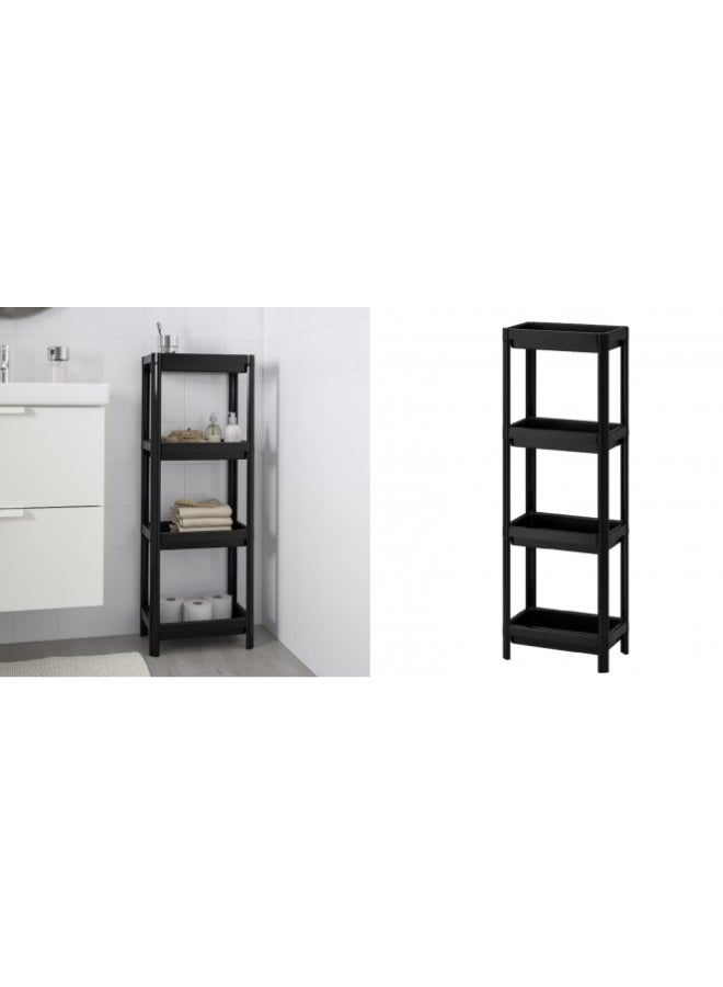 RaCo HYGIENE 4 Layer Vesken Shelving Unit Shelf Black 36x23x100 cm - Image 5