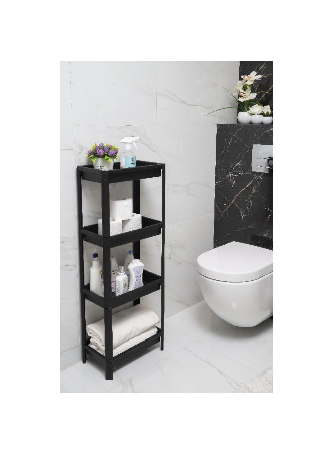 RaCo HYGIENE 4 Layer Vesken Shelving Unit Shelf Black 36x23x100 cm - Image 2