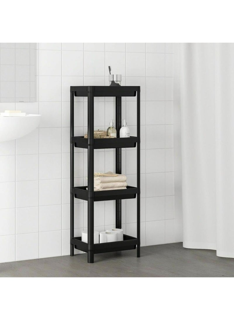 RaCo HYGIENE 4 Layer Vesken Shelving Unit Shelf Black 36x23x100 cm - Image 3