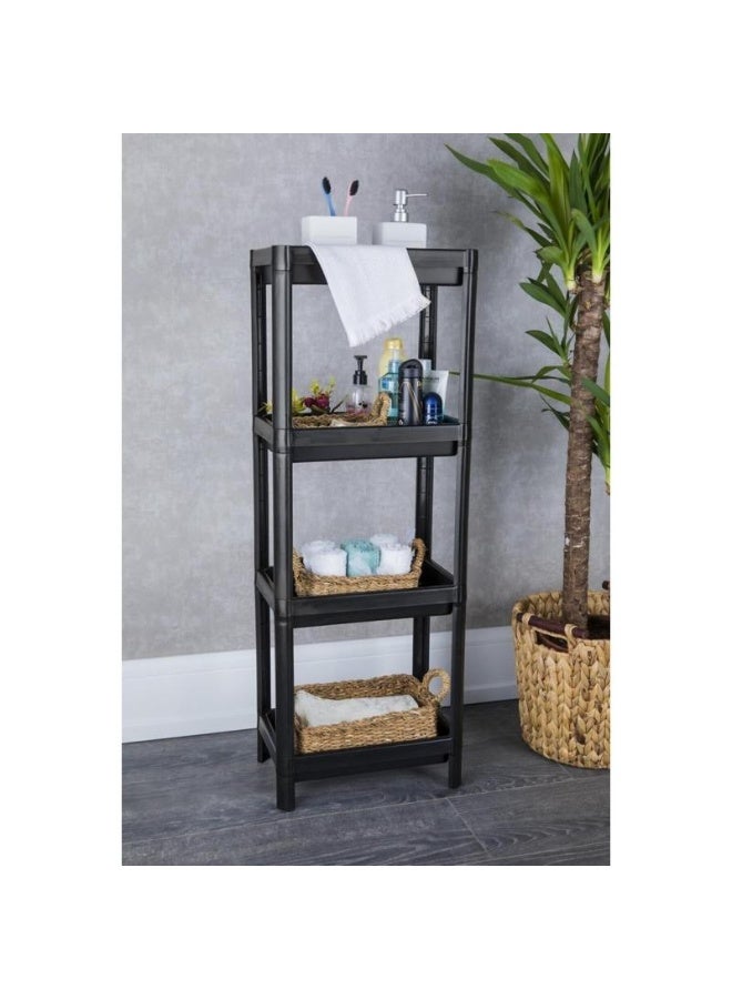 RaCo HYGIENE 4 Layer Vesken Shelving Unit Shelf Black 36x23x100 cm - Image 4