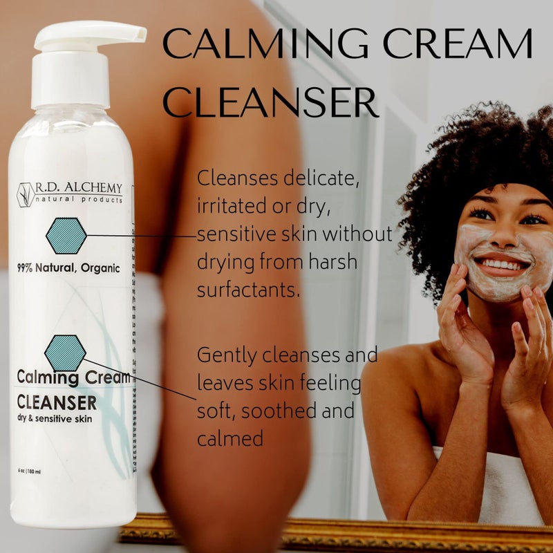 RD Alchemy - 100% Natural & Organic Calming Cream Cleanser. Sulfate Free Face Wash for Dry, Sensitive Skin - Soothing while Cleansing & Moisturizing. - Image 2
