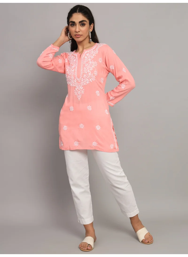 Alaya Hand Embroidered Chikankari Modal Kurti-AL3611