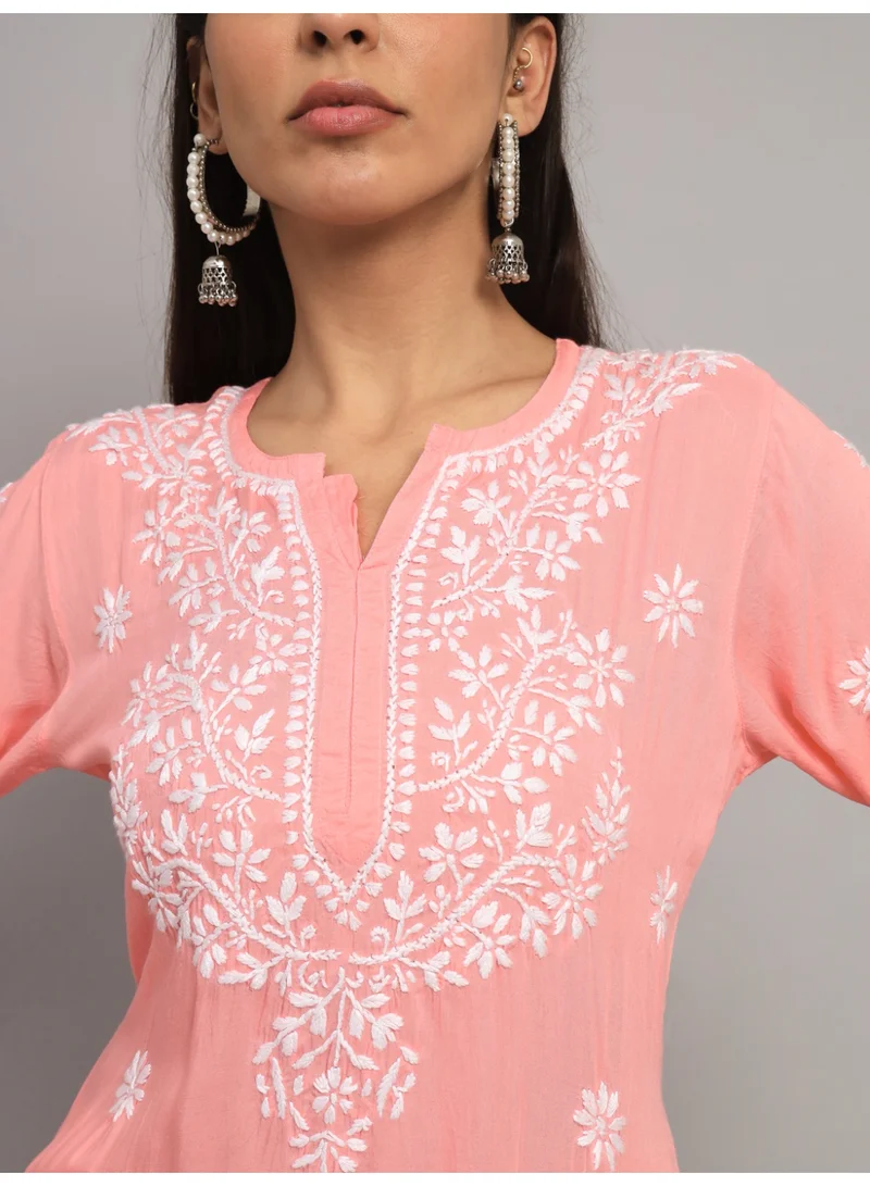 Alaya Hand Embroidered Chikankari Modal Kurti-AL3611