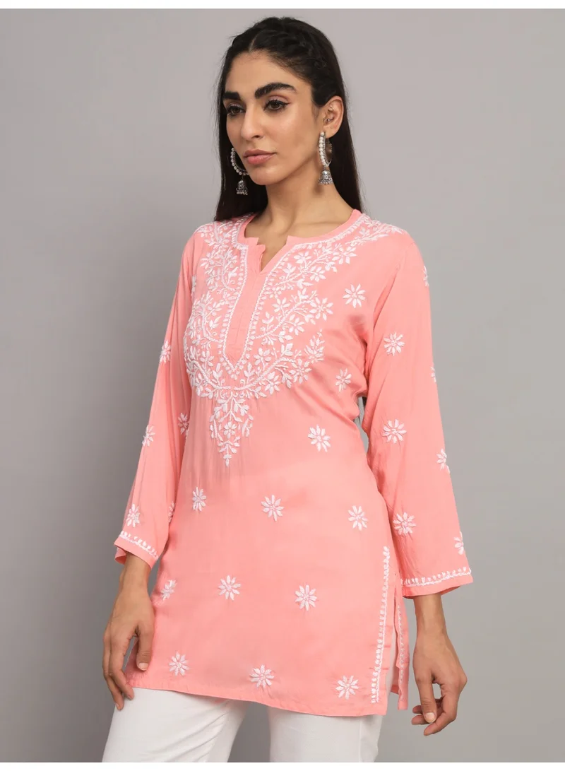 Alaya Hand Embroidered Chikankari Modal Kurti-AL3611