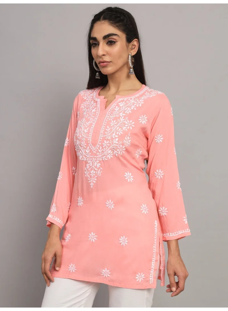 Alaya Hand Embroidered Chikankari Modal Kurti-AL3611