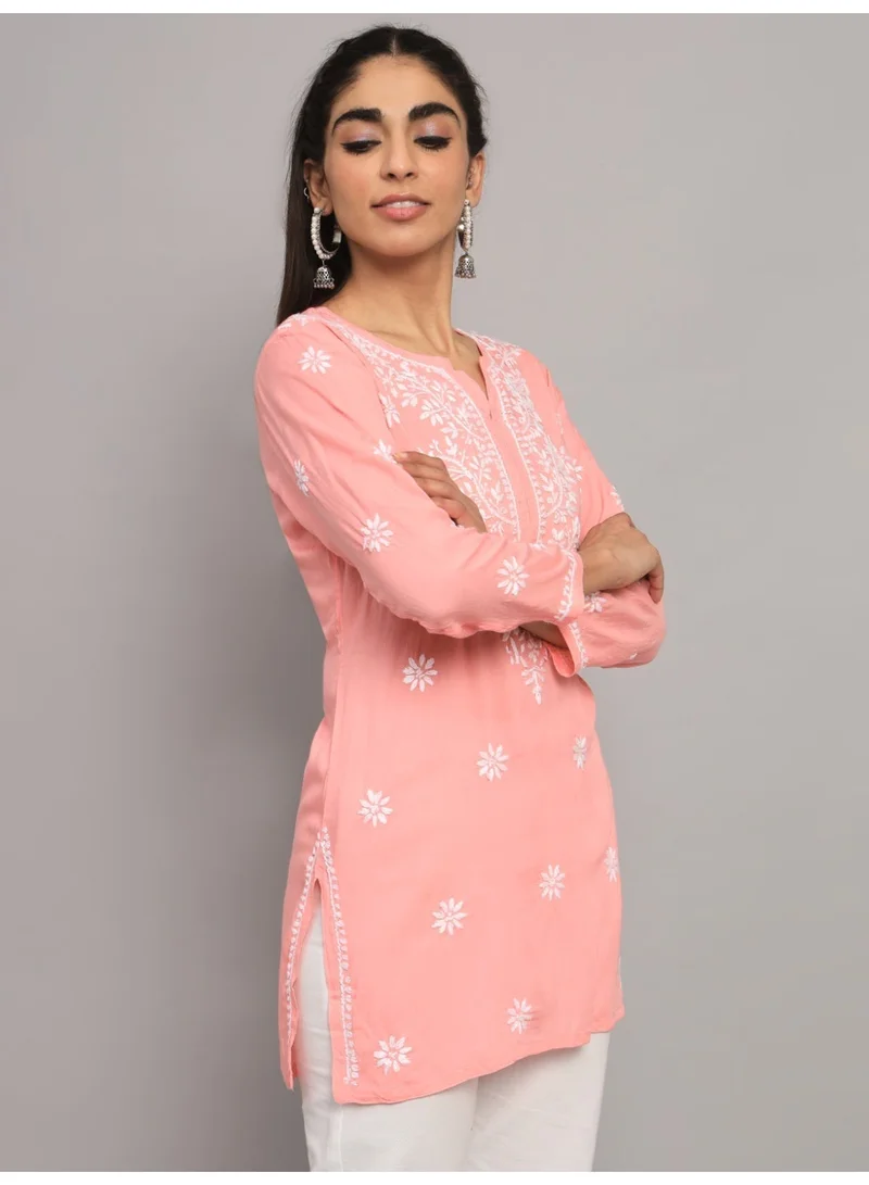 Alaya Hand Embroidered Chikankari Modal Kurti-AL3611