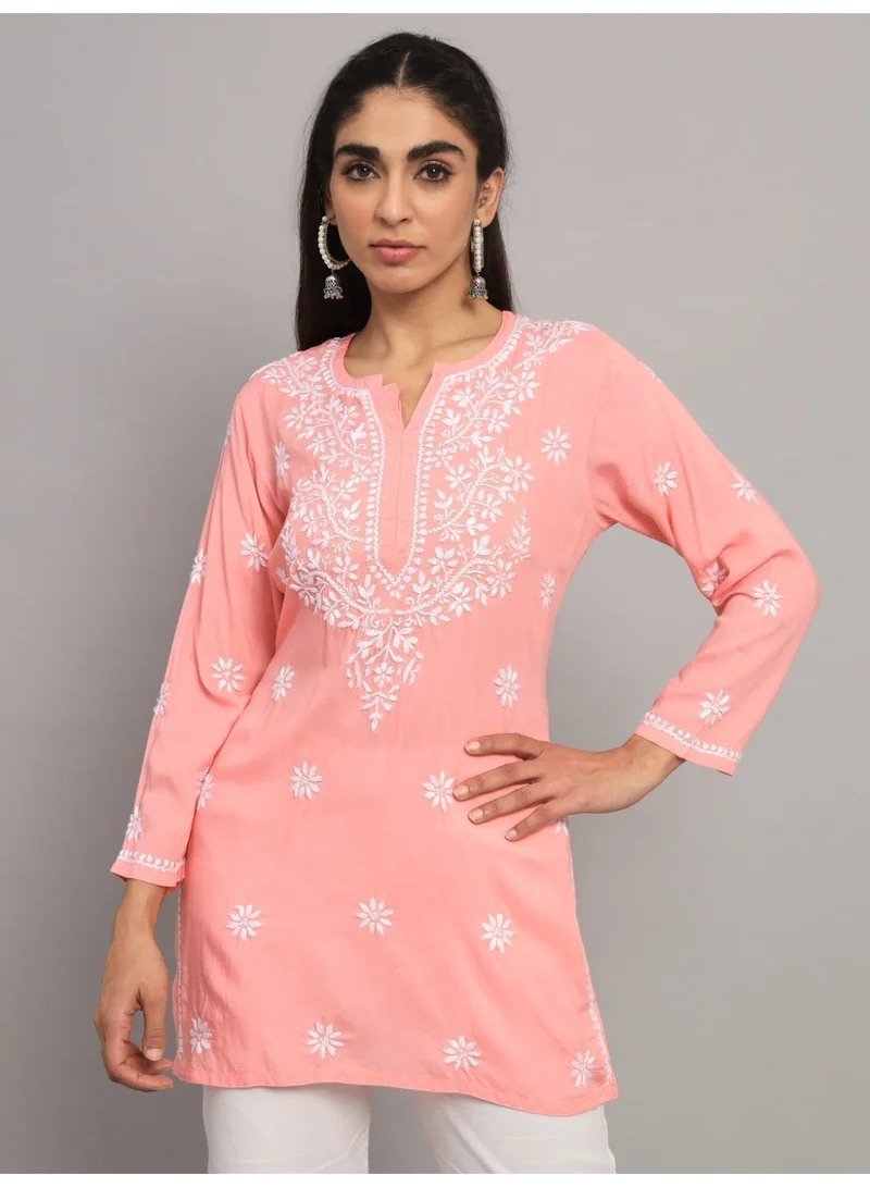 Alaya Hand Embroidered Chikankari Modal Kurti-AL3611