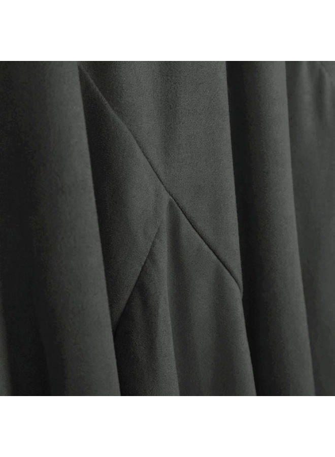 EXCHIC Women's Elegant Ankle Length Ruffle Hem Elastic Waist Suede Midi Skirt, Dark Grey, M - Image 4