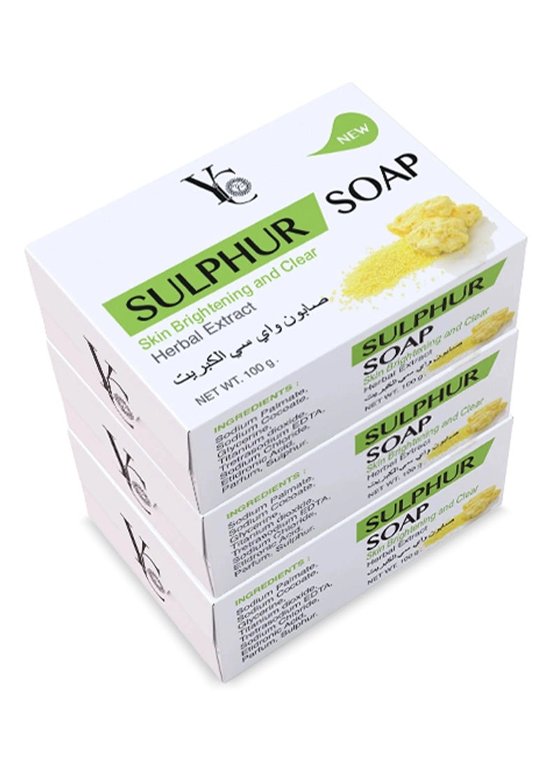 واي سي صابون الكبريت 100 جم - 3 قطعة