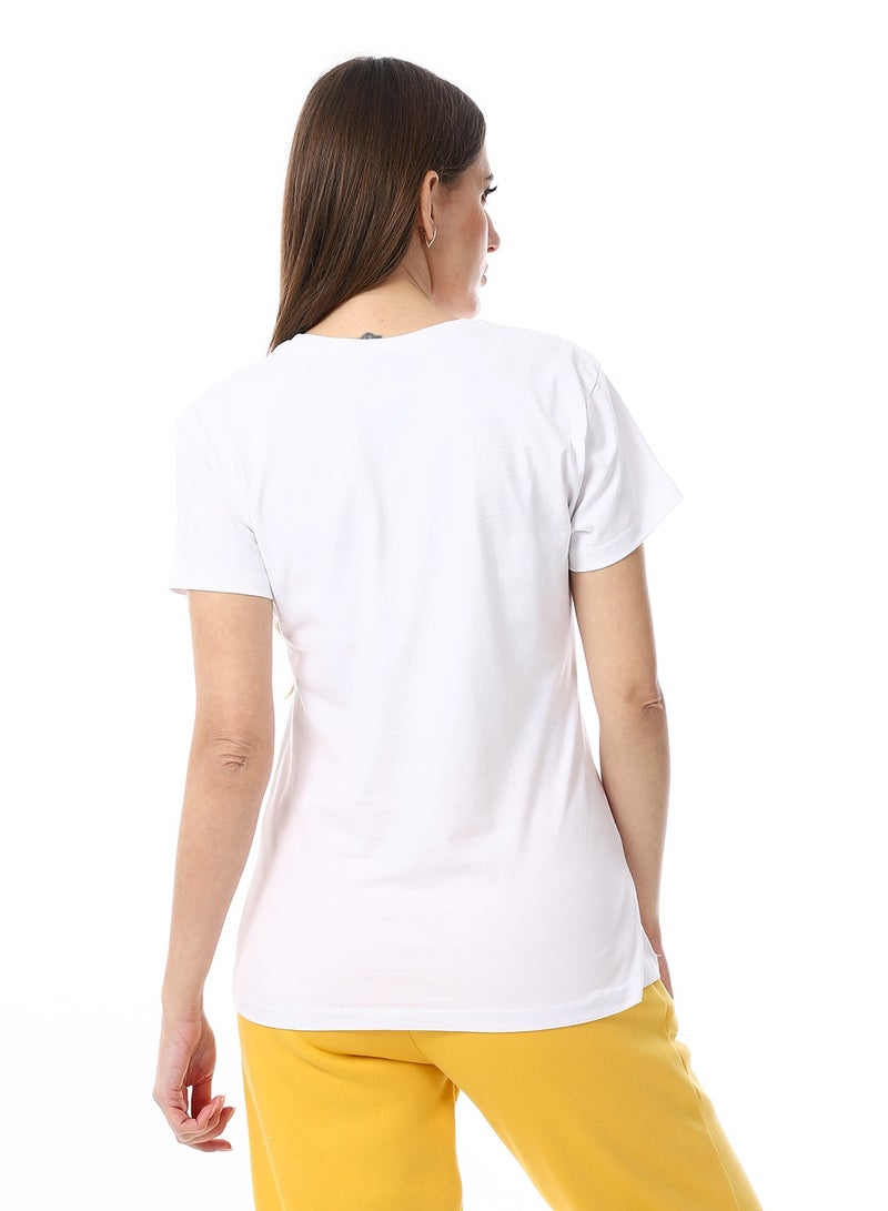 Andora Basic Round Neck T-Shirt_White - Image 3