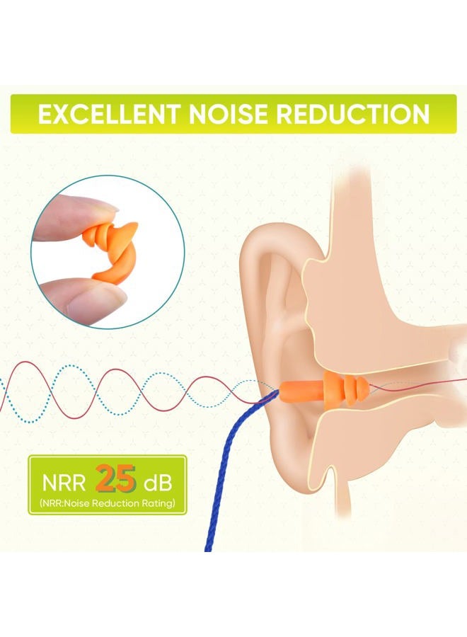 TICONN 12 Pairs Reusable Silicone Earbuds for Sleep with Noise Cancellation, Earbuds with 25dB No Cable, for Studio Travel - Image 3