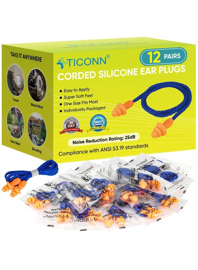 TICONN 12 Pairs Reusable Silicone Earbuds for Sleep with Noise Cancellation, Earbuds with 25dB No Cable, for Studio Travel - Image 1
