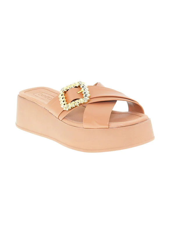 بيرا ريو Beira Rio Ladies Flat Sandals Nude | Made In Brazil