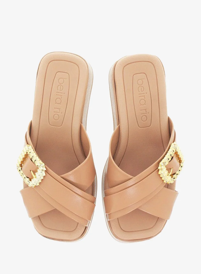 Beira Rio Nude Flat Sandals for Women – Stylish Ladies Flat Sandals & Comfortable Flat Slippers for Women | Best Price UAE