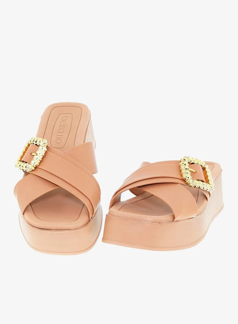 Beira Rio Nude Flat Sandals for Women – Stylish Ladies Flat Sandals & Comfortable Flat Slippers for Women | Best Price UAE