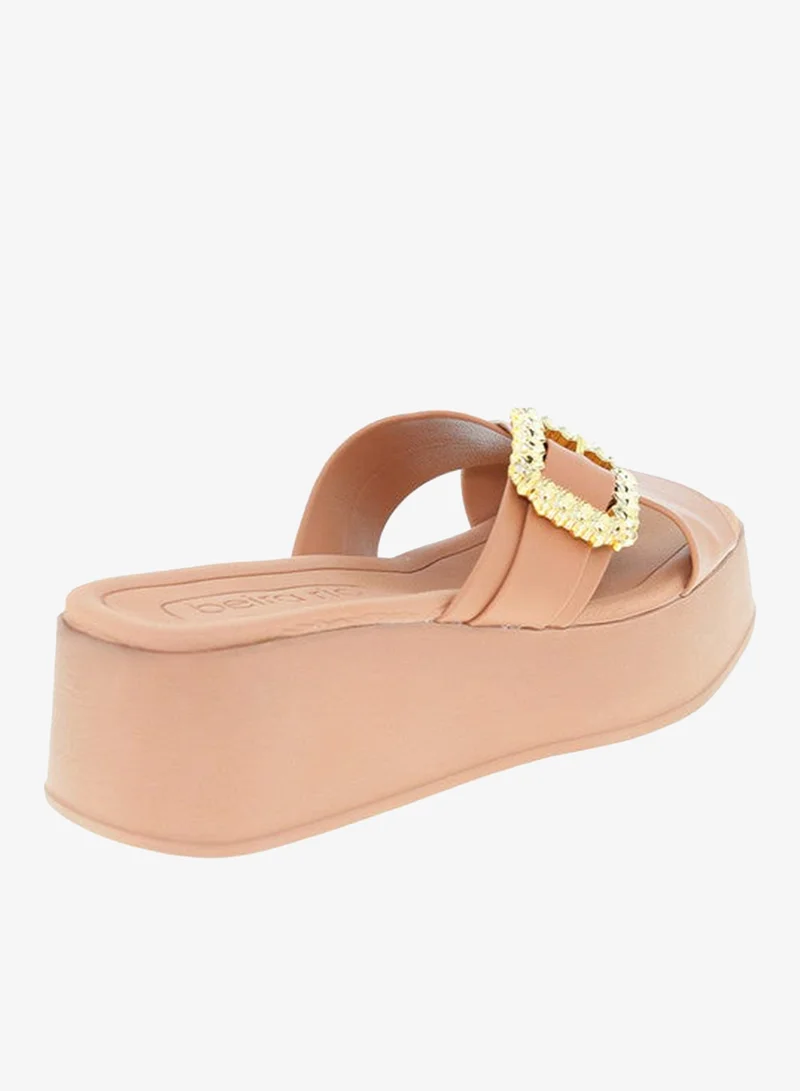 Beira Rio Nude Flat Sandals for Women – Stylish Ladies Flat Sandals & Comfortable Flat Slippers for Women | Best Price UAE
