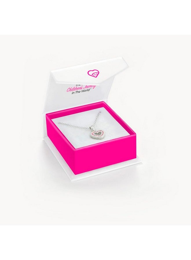 In Season Jewelry 925 Sterling Silver Pink Cubic Zirconia Small Open Heart Pendant Necklace for Girls - Lovely CZ Heart Chain Necklaces for Children & Preteen - Elegant & Cute Jewelry for Little Girl's Daily Accessory - Image 5