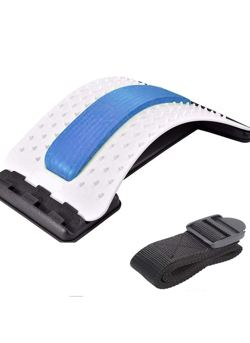 Emoly Emoly Back Stretcher Lower and Upper Back Pain Relief Lumbar Stretching DevicePosture Corrector Back Support for Office Chair Upper Back Stretcher Support and Pain Relief WhiteBlue  - Image 1