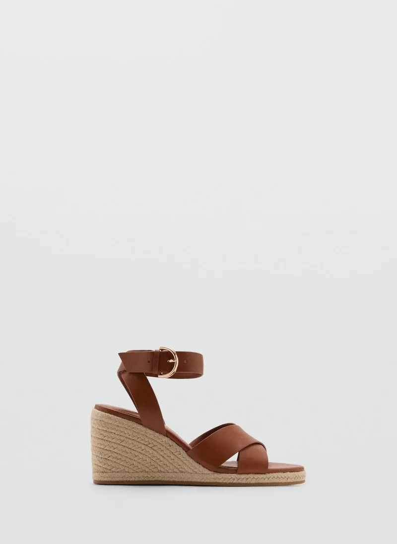 مانجو Wedge Sandals With Crisscross Straps