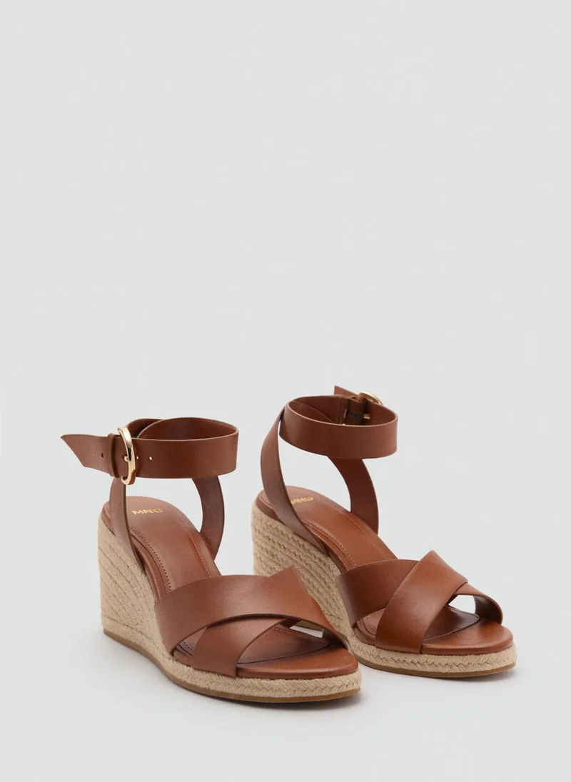 مانجو Wedge Sandals With Crisscross Straps