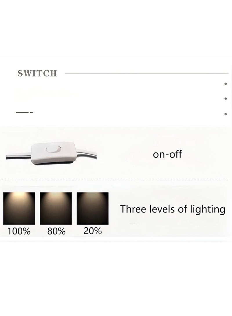 مصباح الطاولة، مصابيح جانب السرير، 3 مستوى ضوء أبيض دافئ غير قابل للتعتيم و 3 تغيير اللون لغرفة النوم/المكتب/الممرات/غرفة المعيشة - Image 4