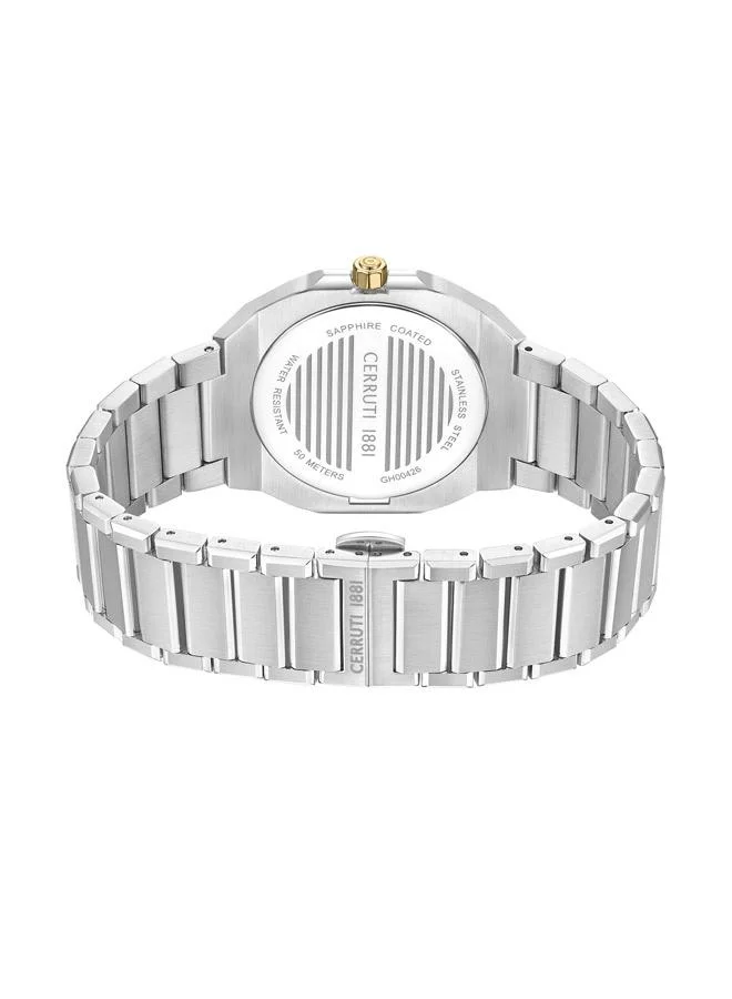 شيروتي 1881 Leadi Analog White Watch For Men Sapphire Coated Curve Glass And Stainless Steel Bracelet 42mm Water Resistant 5 ATM - CIWGH0042602