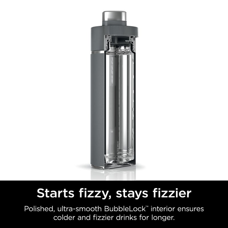Ninja DW2401GY Thirsti 24oz Travel Water Bottle, For Carbonated Sparkling Drinks, Colder and Fizzier Longer, Leak Proof, 24 Hrs Cold, Dishwasher Safe, Stainless Steel Insulated Tumbler, Charcoal Gray - Image 4