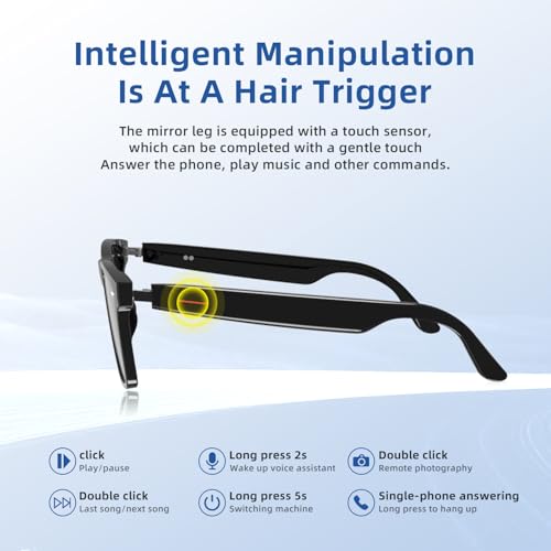 Tulbeys Smart Glasses for Men Women, Audio Smart Sunglasses with Polarized Lenses - Bluetooth Sunglasses, Hands-Free Calling, UV Protection, Voice Assistant Compatible, Bluetooth Glasses for Outdoor Use. - Image 4