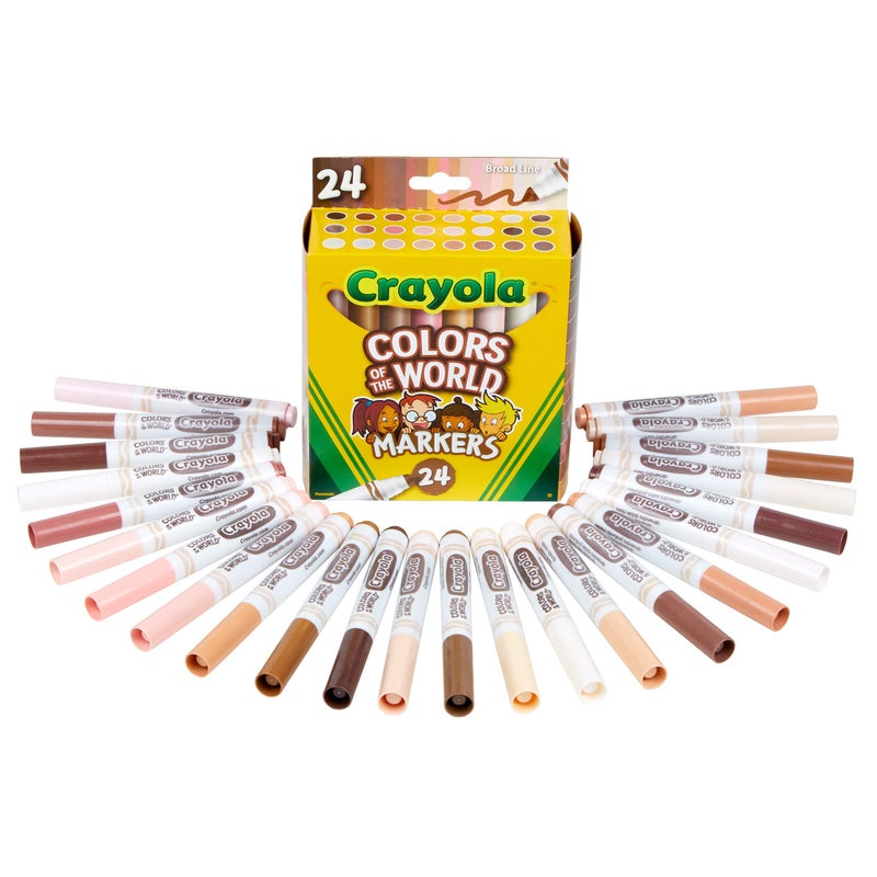 Crayola Colors of the World Markers - 6 Pack (24ct), Bulk Skin Tone Marker Set for Kids, Art Marker, Classroom Must Have, Ages 3+ - Image 2