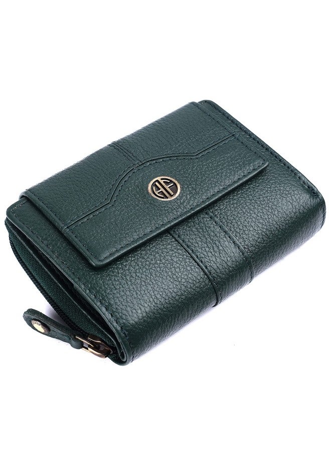  هاموندز فلاي كاتشر محفظة HAMMONDS FLYCATCHER للنساء - محفظة نسائية من الجلد الطبيعي - خضراء - 14 فتحة للبطاقات - حماية RFID - 3 فتحات لبطاقات الهوية - محفظة نسائية - إغلاق بزر - محفظة يد - للاستخدام اليومي، محفظة نقود - Image 1