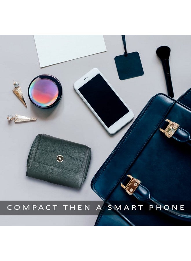  هاموندز فلاي كاتشر محفظة HAMMONDS FLYCATCHER للنساء - محفظة نسائية من الجلد الطبيعي - خضراء - 14 فتحة للبطاقات - حماية RFID - 3 فتحات لبطاقات الهوية - محفظة نسائية - إغلاق بزر - محفظة يد - للاستخدام اليومي، محفظة نقود - Image 4