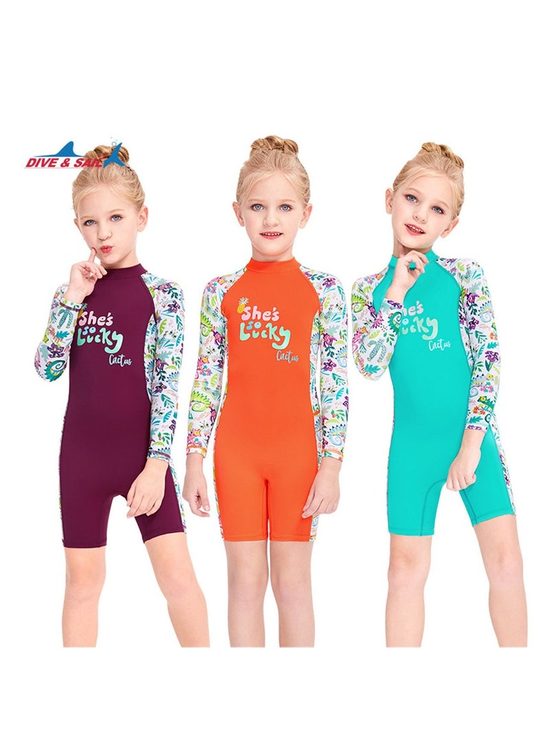 DIVE & SAIL 3Pcs Keep Warm Children Diving Suit Three-layer High Elastic Wetsuit For Girls Multicolour - Image 1