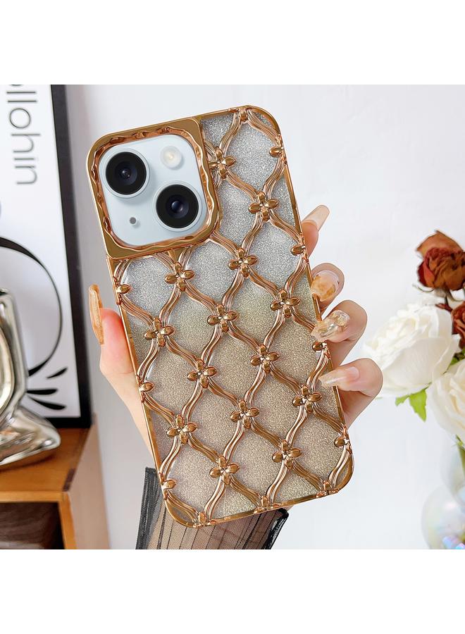 S-TOP Case For iPhone 15 Star Flower Electroplated TPU Phone Case with Gradient Glitter Paper - Image 1
