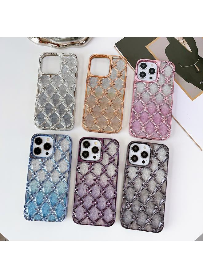 S-TOP Case For iPhone 15 Star Flower Electroplated TPU Phone Case with Gradient Glitter Paper - Image 4