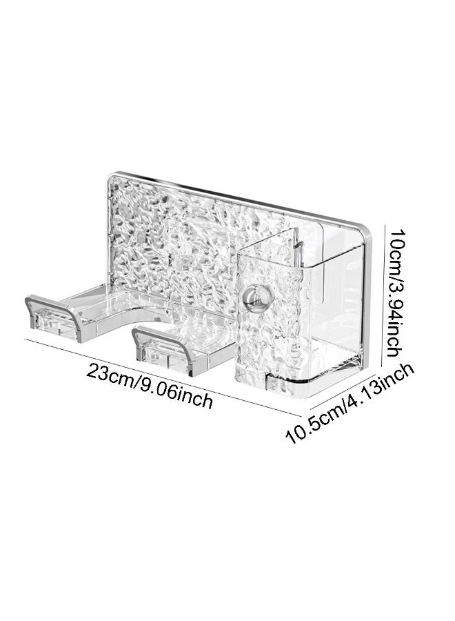 حامل مجفف شعر عالمي متعدد الوظائف من ريبل، حامل مجفف شعر مثبت على الحائط مع منظم للقابس والأسلاك لاصق ذاتي لخزانة الحمام - Image 4