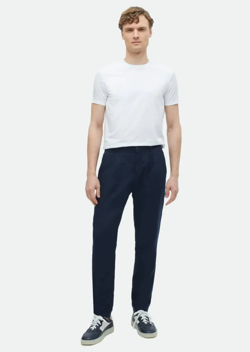 رامسي تيشيرت أبيض سادة من مزيج القطن