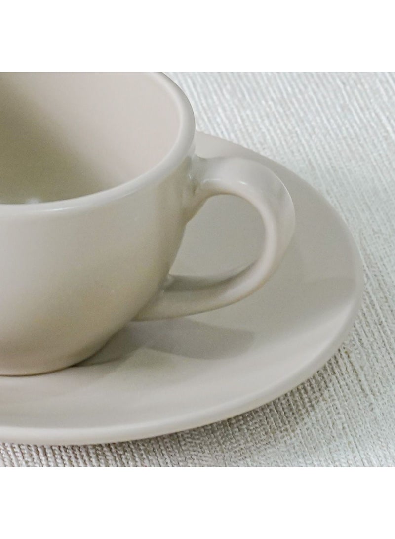 DANUBE HOME Apollo 8-Piece Stoneware Coffee Cup and Saucer Set – Elegant Tea Cups with Matching Saucers, Dishwasher & Microwave Safe, Perfect for Home, Office, or Gifting 250ml  - Image 3