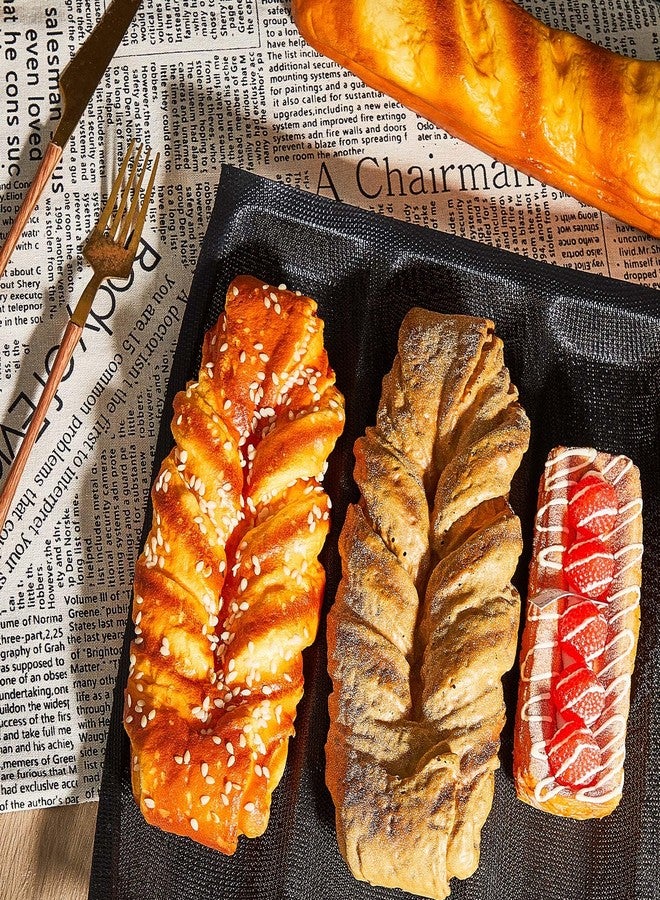 Maxcheck 2 Pcs Silicone Bread Pan Baguette Pan Sandwich Mold 5 Slots French Bread Baking Pan for Home Baking - Image 4