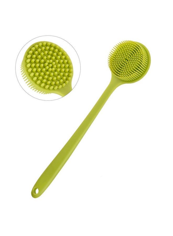 NILKANTH® - Back Scrubber,Bath Body Brush for Exfoliating Silicone Shower Brush Long Handle Massage Improve Your Circulation (Green) - Image 1