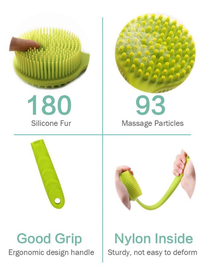 NILKANTH® - Back Scrubber,Bath Body Brush for Exfoliating Silicone Shower Brush Long Handle Massage Improve Your Circulation (Green) - Image 4