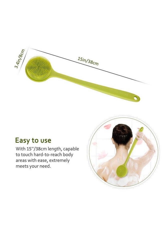 NILKANTH® - Back Scrubber,Bath Body Brush for Exfoliating Silicone Shower Brush Long Handle Massage Improve Your Circulation (Green) - Image 2