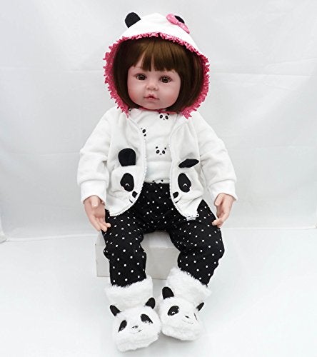 Pedolltree Reborn Baby Girl Dolls Clothes 18 inch Panda Outfits Accesories for 17-19 inch Reborns Doll Newborn Baby Girl Matching Clothing - Image 3