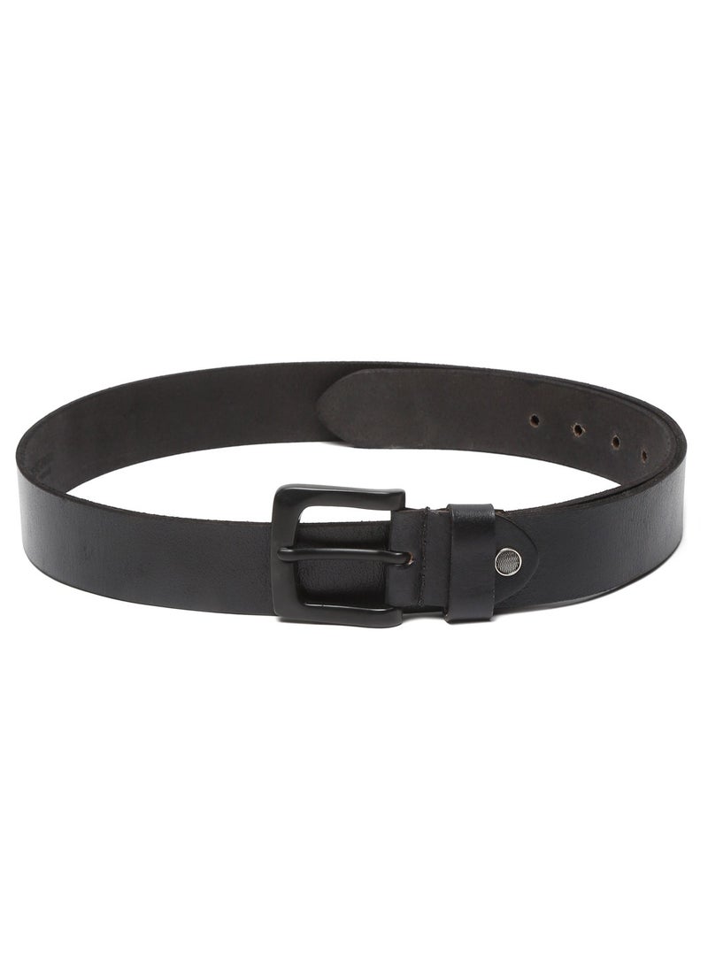 TEAKWOOD Real Genuine Leather Black Casual Belt for Men  - Image 2