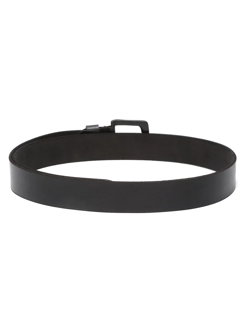 TEAKWOOD Real Genuine Leather Black Casual Belt for Men