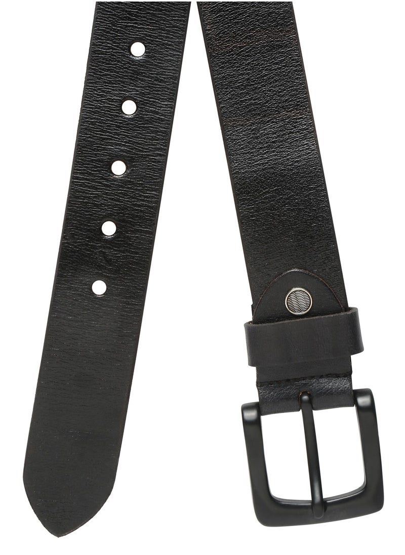 TEAKWOOD Real Genuine Leather Black Casual Belt for Men  - Image 4