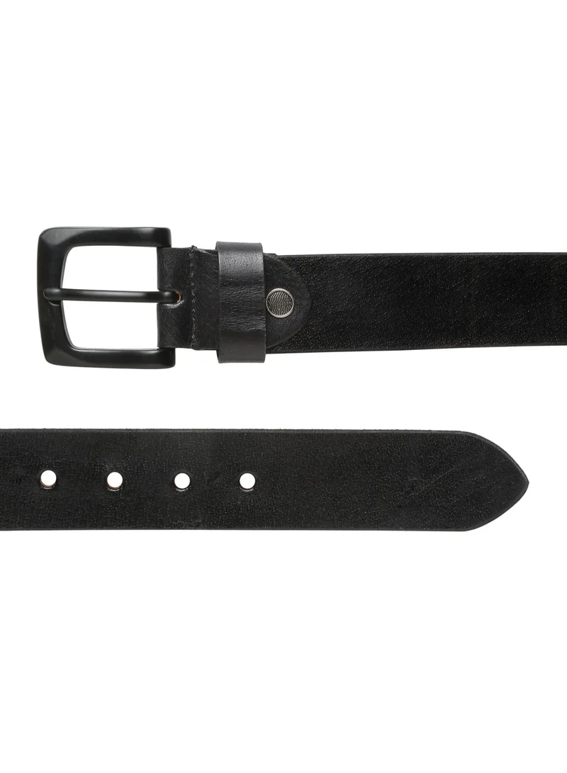 TEAKWOOD Real Genuine Leather Black Casual Belt for Men