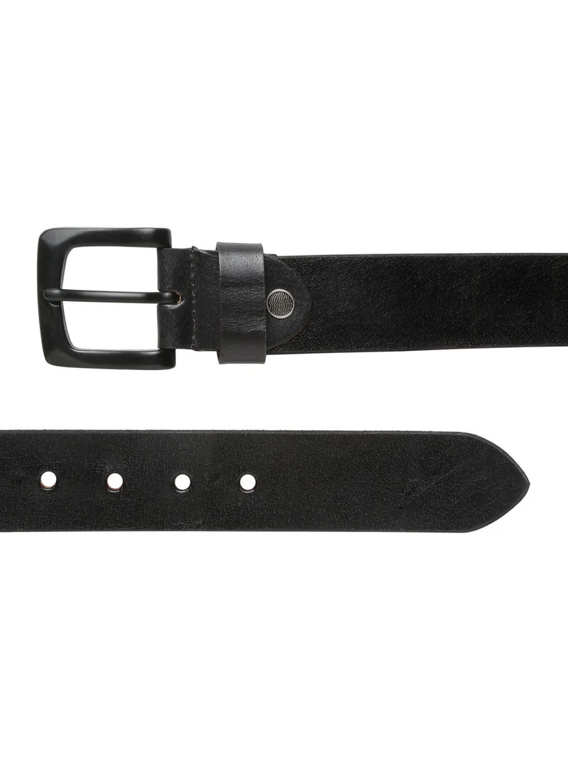 Teakwood black Teakwood Genuine Leather Belt for Men | Black Casual & Formal Belt | Matte Black Pin Buckle | Adjustable Size | Durable Premium Finish | Ideal for Jeans, Trousers & Daily Wear for Men | Best Price UAE