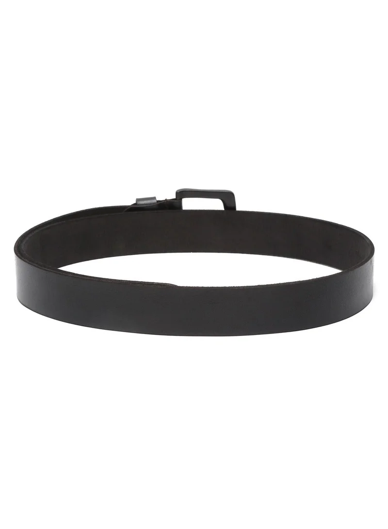 Teakwood black Teakwood Genuine Leather Belt for Men | Black Casual & Formal Belt | Matte Black Pin Buckle | Adjustable Size | Durable Premium Finish | Ideal for Jeans, Trousers & Daily Wear for Men | Best Price UAE